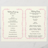 Pink Eiffel Tower Paris gevouwen trouwprogramma (Achterkant)