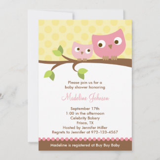 PInk Eigendom Baby shower Uitnodiging