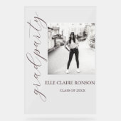 Pink Elegance Afstudeerfeest Acryl Bord (Voorkant)