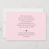 Pink Elegance Uitnodiging voor afstudeerfeest (Achterkant)