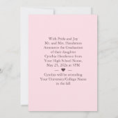 Pink Elegance Uitnodiging voor afstudeerfeest (Achterkant)