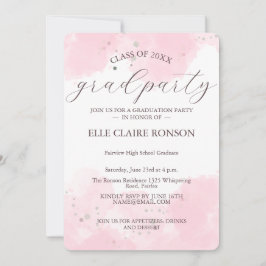 Pink Elegance Uitnodiging voor afstudeerfeest