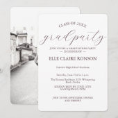 Pink Elegance Uitnodiging voor afstudeerfeest (Voorkant / Achterkant)