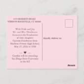 Pink Elegance Uitnodiging voor afstudeerfeest (Achterkant)