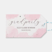Pink Elegance Uitnodiging voor afstudeerfeest Cadeaulabel (Voorkant (Horizontaal))