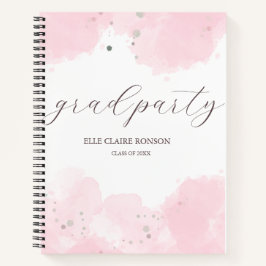 Pink Elegance Uitnodiging voor afstudeerfeest Notitieboek