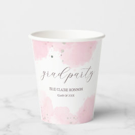 Pink Elegance Uitnodiging voor afstudeerfeest Papieren Bekers