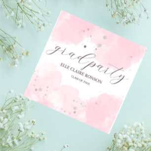 Pink Elegance Uitnodiging voor afstudeerfeest Servet
