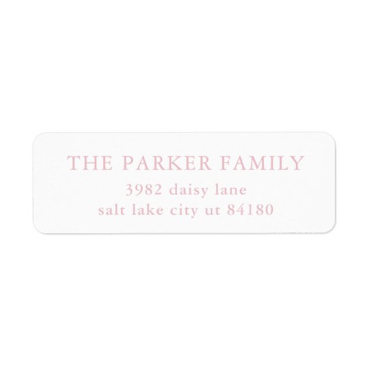 Pink Elegant Baby Birth Announcement Envelope Etiket (Voorkant)