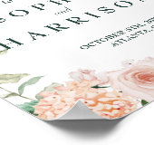 Pink Elegant Floral Waterverf Wedding Poster (Hoek)