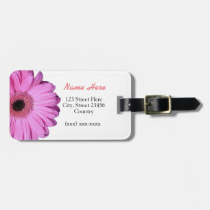 Pink Elegant Gerbera Daisy Bagagelabel