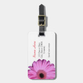 Pink Elegant Gerbera Daisy Bagagelabel (Voorkant verticaal)