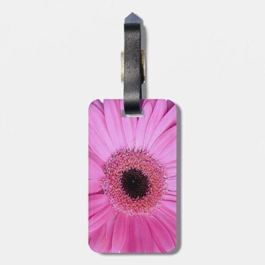 Pink Elegant Gerbera Daisy Bagagelabel (Achterkant verticaal)