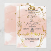 Pink Elegant Gold Kaart (Voorkant / Achterkant)