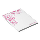 Pink Elegant Letterpress Style Florals Notitieblok (Schuin)
