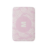Pink Elegant Palm Leaves Personalized Badmat (Voorkant Verticaal)