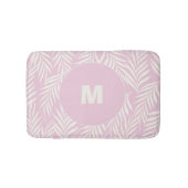 Pink Elegant Palm Leaves Personalized Badmat (Voorkant)