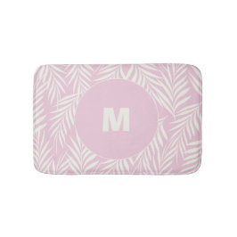 Pink Elegant Palm Leaves Personalized Badmat