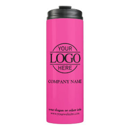 Pink Elegant Promotional Company Business Logo Thermosbeker