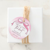 Pink Elegant Ze is Tying the Knot Vrijgezellenfees Bedankjes Labels (In situ)