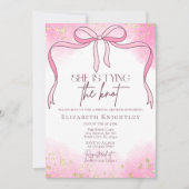 Pink Elegant Ze is Tying the Knot Vrijgezellenfees Kaart (Voorkant)