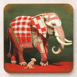 Pink Elephant And Polka Dot Chihuahua Bier Onderzetter