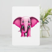 Pink Elephant Art Kaart (Staand voorkant)