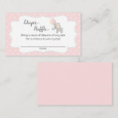 Pink Elephant Baby shower Luier Raffle Tickets Informatiekaartje (Voorkant / Achterkant)