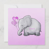 Pink Elephant Baby shower Poem Competition Game Kaart (Achterkant)