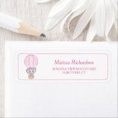 Pink Elephant Baby shower Retour Adres Label (Insitu)