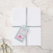 Pink Elephant Bird Chevron-Baby shower Cadeaulabel (Met Touw)