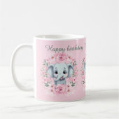 Pink Elephant Birthday Script Mug Koffiemok (Links)