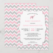 PInk Elephant Breng een Baby shower Boek uit Kaart (Voorkant / Achterkant)