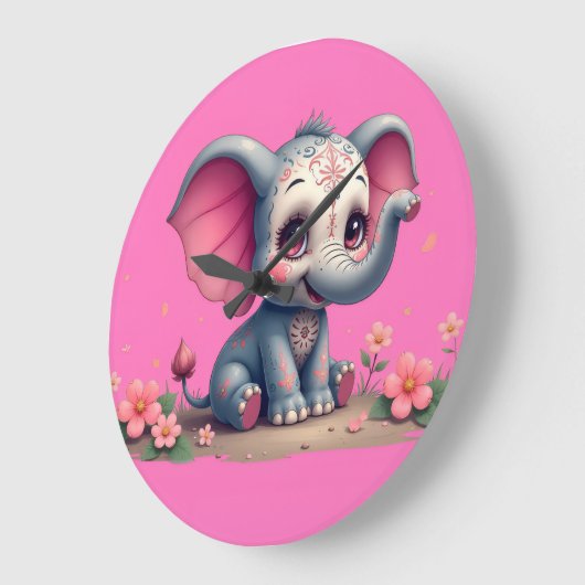 Pink Elephant Clock Grote Klok (Hoek)