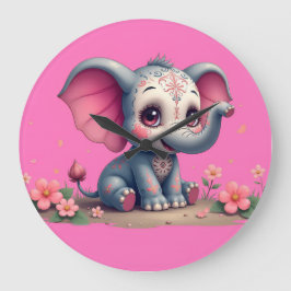 Pink Elephant Clock Grote Klok