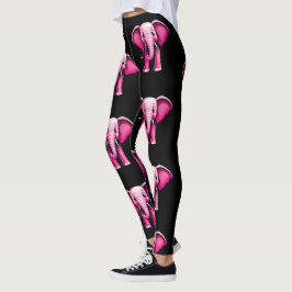 Pink Elephant Designer Leggings