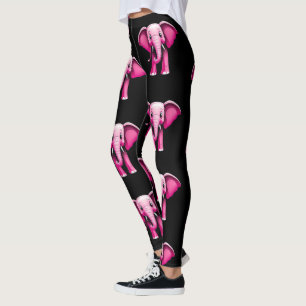 Pink Elephant Designer Leggings