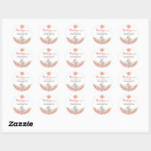Pink Elephant Floral Baby shower Ronde Sticker (Vel)