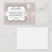 Pink Elephant Luier Raffle Ticket Informatiekaartje (Voorkant / Achterkant)