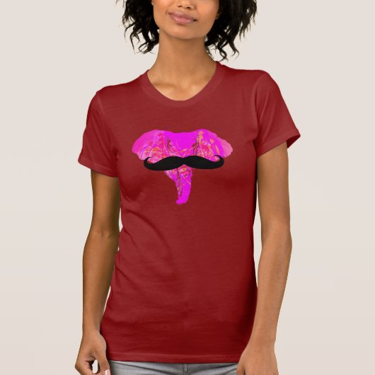 PINK ELEPHANT MUSTACHE T-SHIRT (Voorkant)