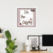 Pink Elephant Nursery Word Wall Art Poster (Thuiskantoor)