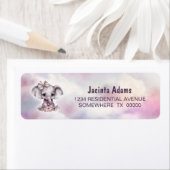 Pink Elephant Return-adreslabel Etiket (Insitu)