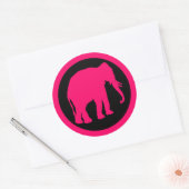 PINK ELEPHANT RONDE STICKER (Envelop)