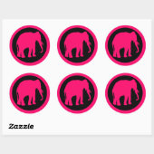 PINK ELEPHANT RONDE STICKER (Vel)