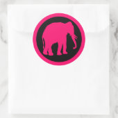 PINK ELEPHANT RONDE STICKER (Tas)