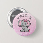 Pink Elephant Thema Mimi wordt Baby shower Ronde Button 5,7 Cm (Voorkant /achterkant)