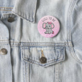 Pink Elephant Themed Gigi to Be Baby Shower Ronde Button 5,7 Cm (In situ)