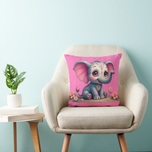 Pink Elephant Throw Pillow Kussen (Stoel)