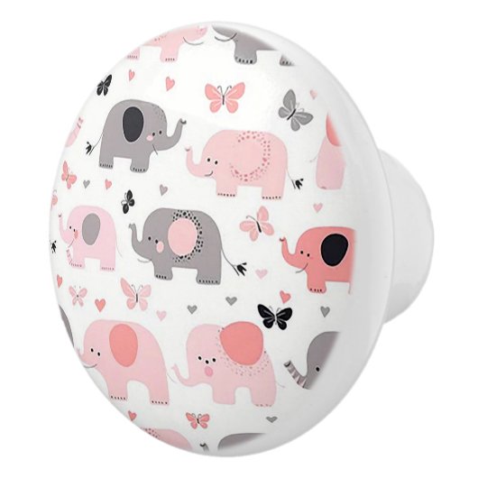 Pink Elephant Village Ceramic Door Knob Keramische Knop (Rechts)