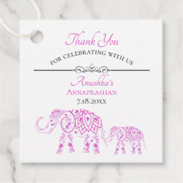 Pink Elephants Annaprashan | Eerste rijst Bedankjes Labels